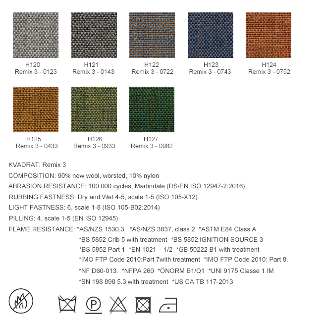 Category H - Fire Retardant Fabric: H60-H61