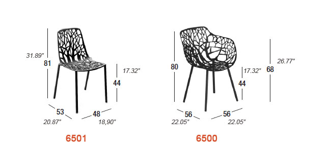 Dimensions - Chair & Armchair