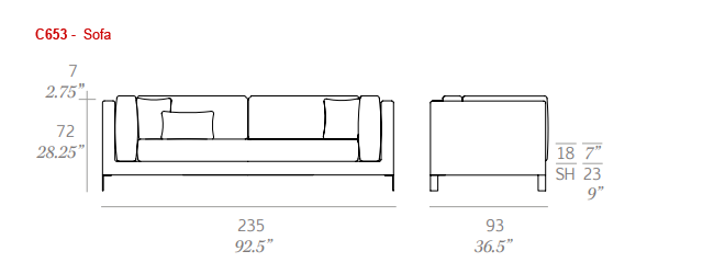 Dimensions -  Sofa C653