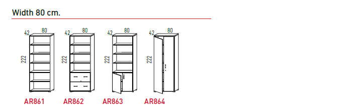 Storage Units 222cm H. - Dimensions
