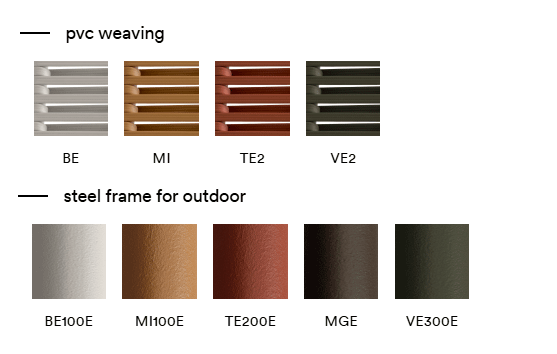 PVC Weaving and Powder Coated Frame Finishes