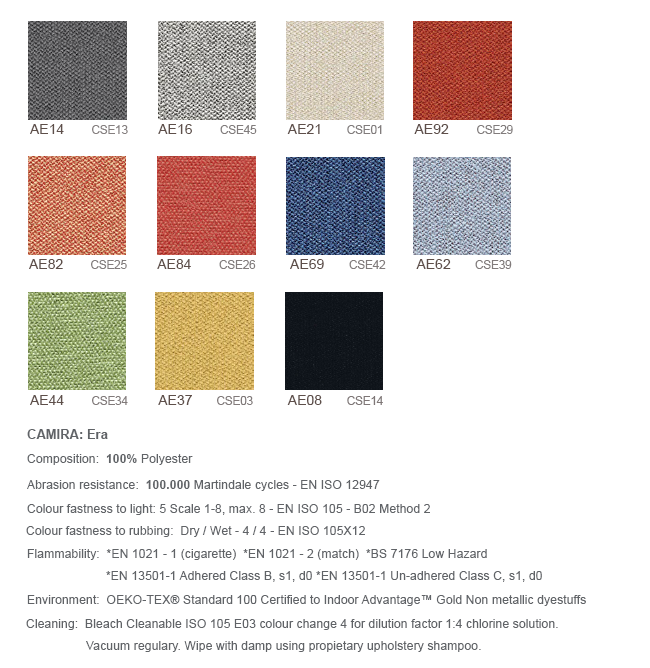 Group 1: Fabric AE - Era by Camira (Only for Models with Mesh Back)