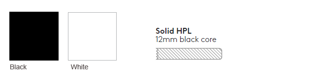 Solid HPL Top Finishes - Black Core