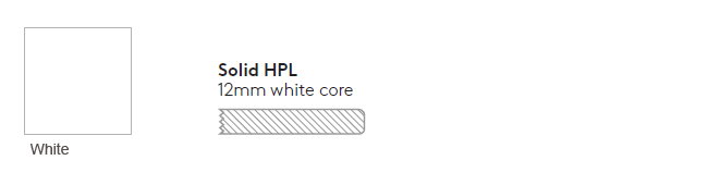 Solid HPL Top Finishes - White Core