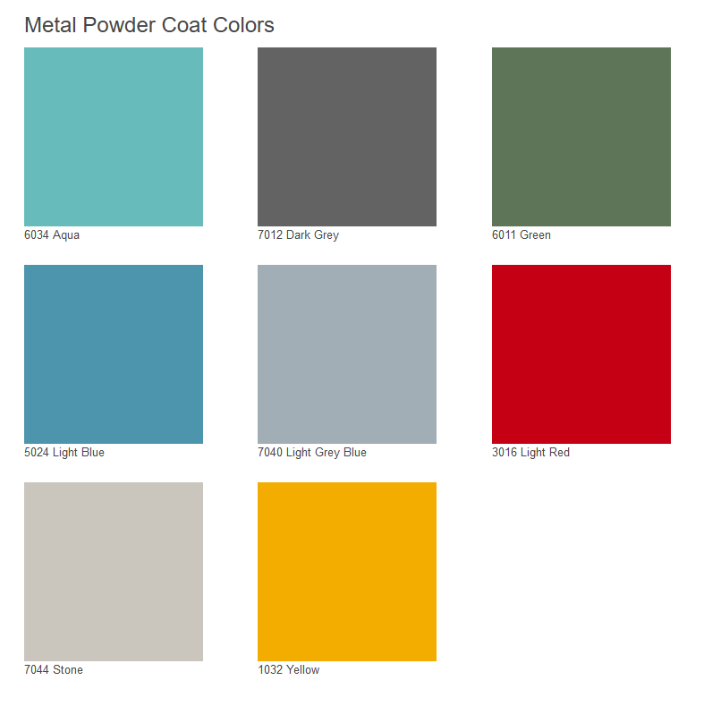 Metal Powder Coat Colours