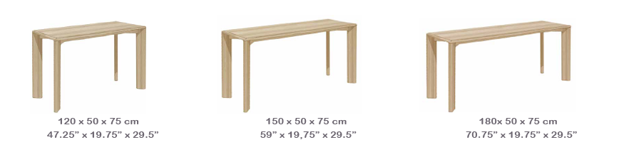 Dimensions - T480 Series, Rectangular Tables