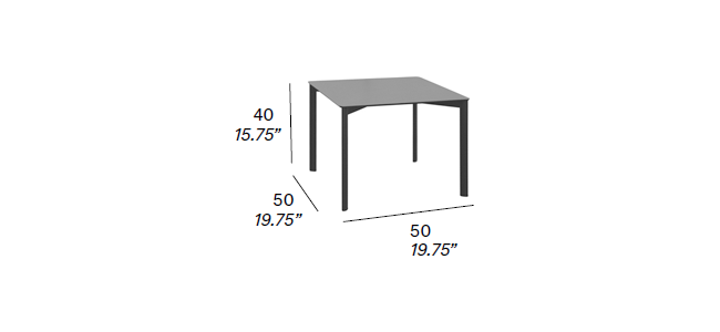 Dimensions â€“ Model C118, Side Table