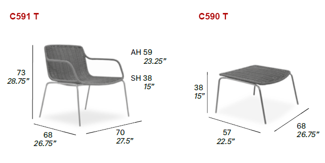 Dimensions - Lounge Chairs 
