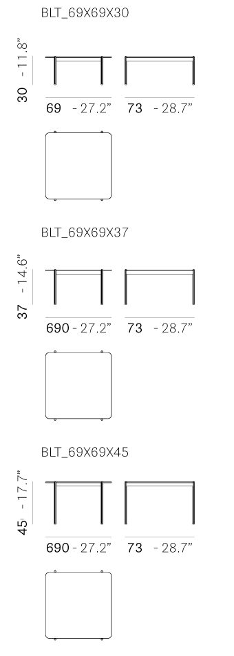 Dimensions - 69cm Square