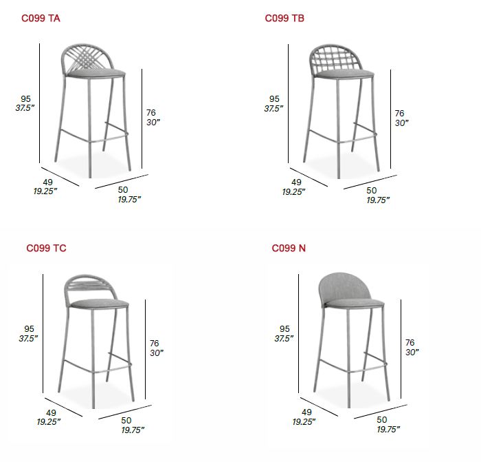 Dimensions - Bar Stools 