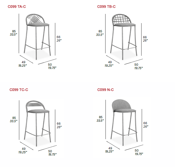 Dimensions - Counter Stools